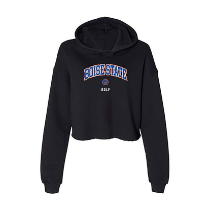 Boise State - NCAA Men's Golf : Harry Thomas - Women's Crop Fleece Hooded Sweatshirt-0