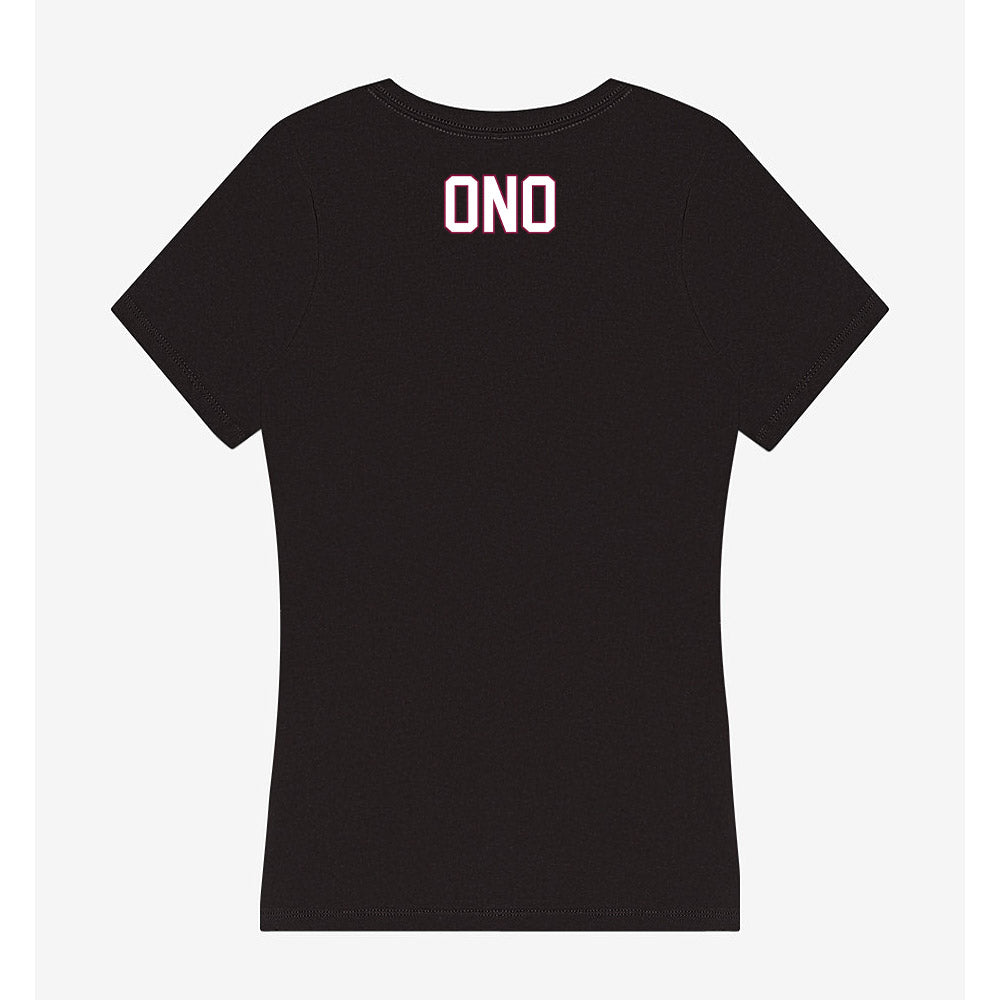 NMSU - NCAA Women's Swimming & Diving : Megan Ono - Women's V-Neck T-Shirt-1