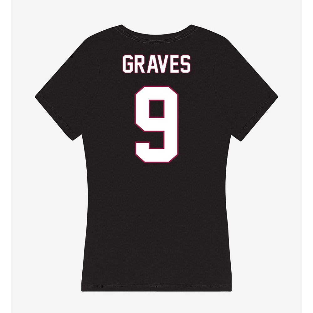 NMSU - NCAA Football : Terrione Graves - Women's V-Neck T-Shirt-1
