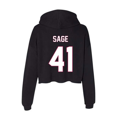 NMSU - NCAA Football : Braydyn Sage - Women's Crop Fleece Hoodie-1