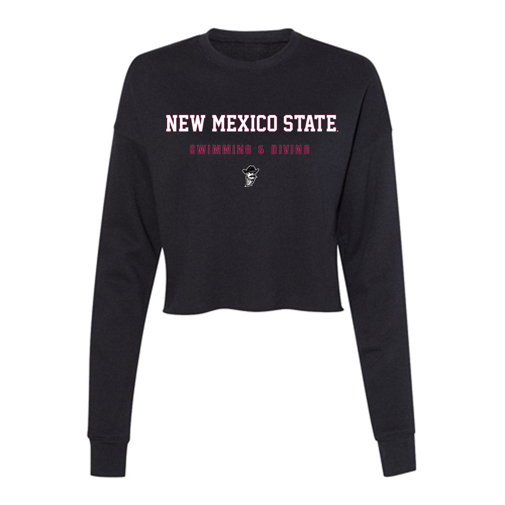 NMSU - NCAA Women's Swimming & Diving : Estel Galo - Women's Cropped Crew Fleece-0