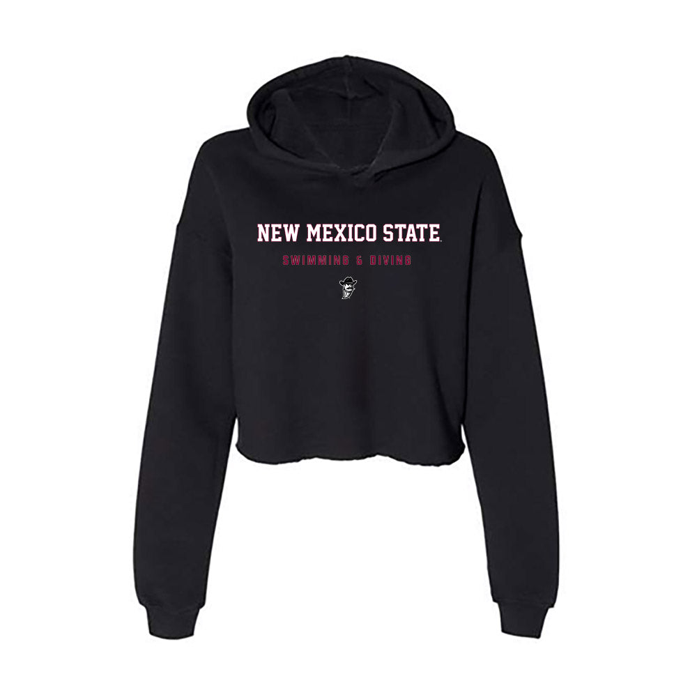 NMSU - NCAA Women's Swimming & Diving : Estel Galo - Women's Crop Fleece Hoodie-0
