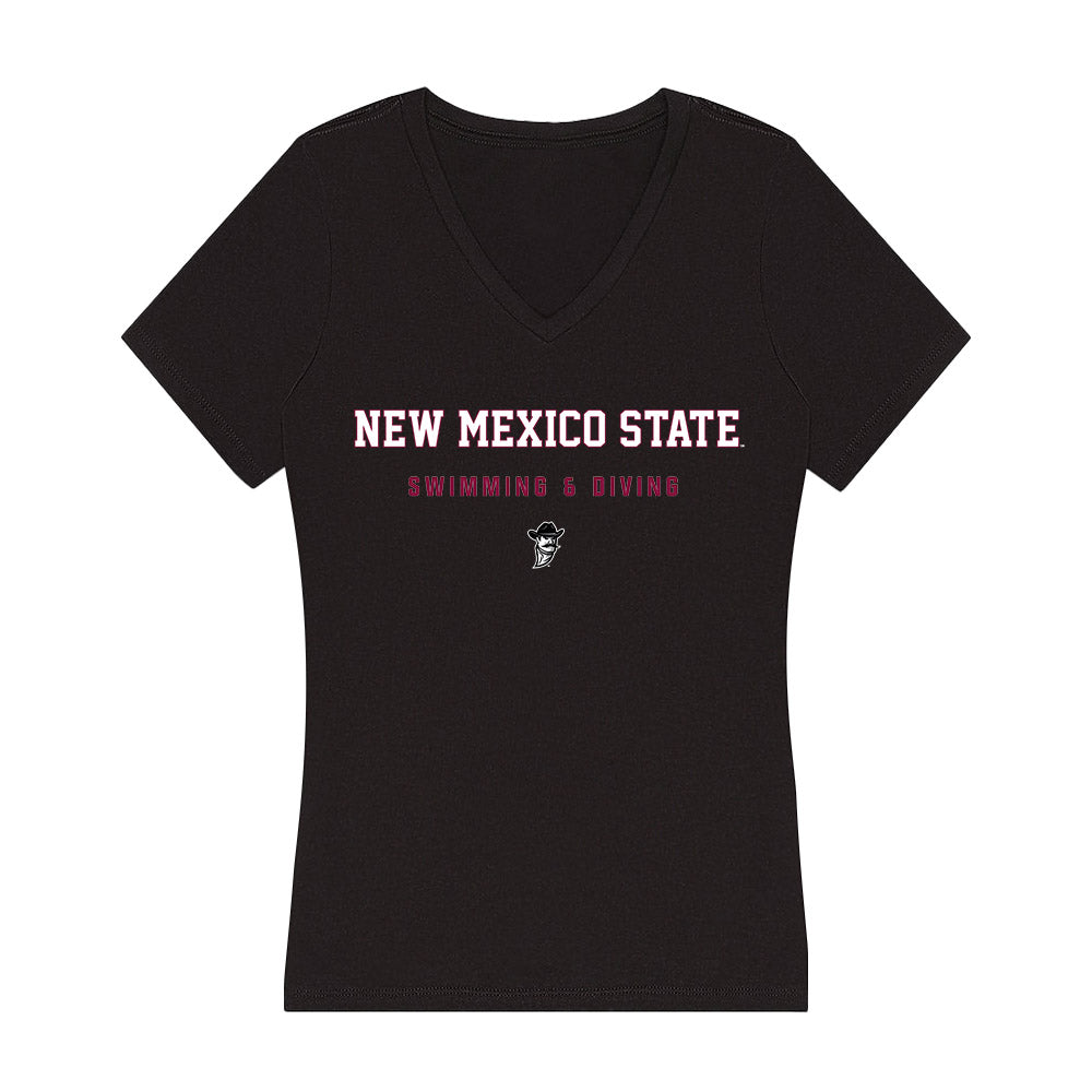 NMSU - NCAA Women's Swimming & Diving : Estel Galo - Women's V-Neck T-Shirt-0