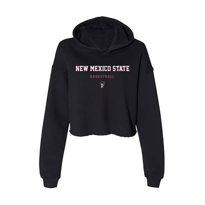 NMSU - NCAA Men's Basketball : Omarr Smith - Women's Crop Fleece Hoodie-0