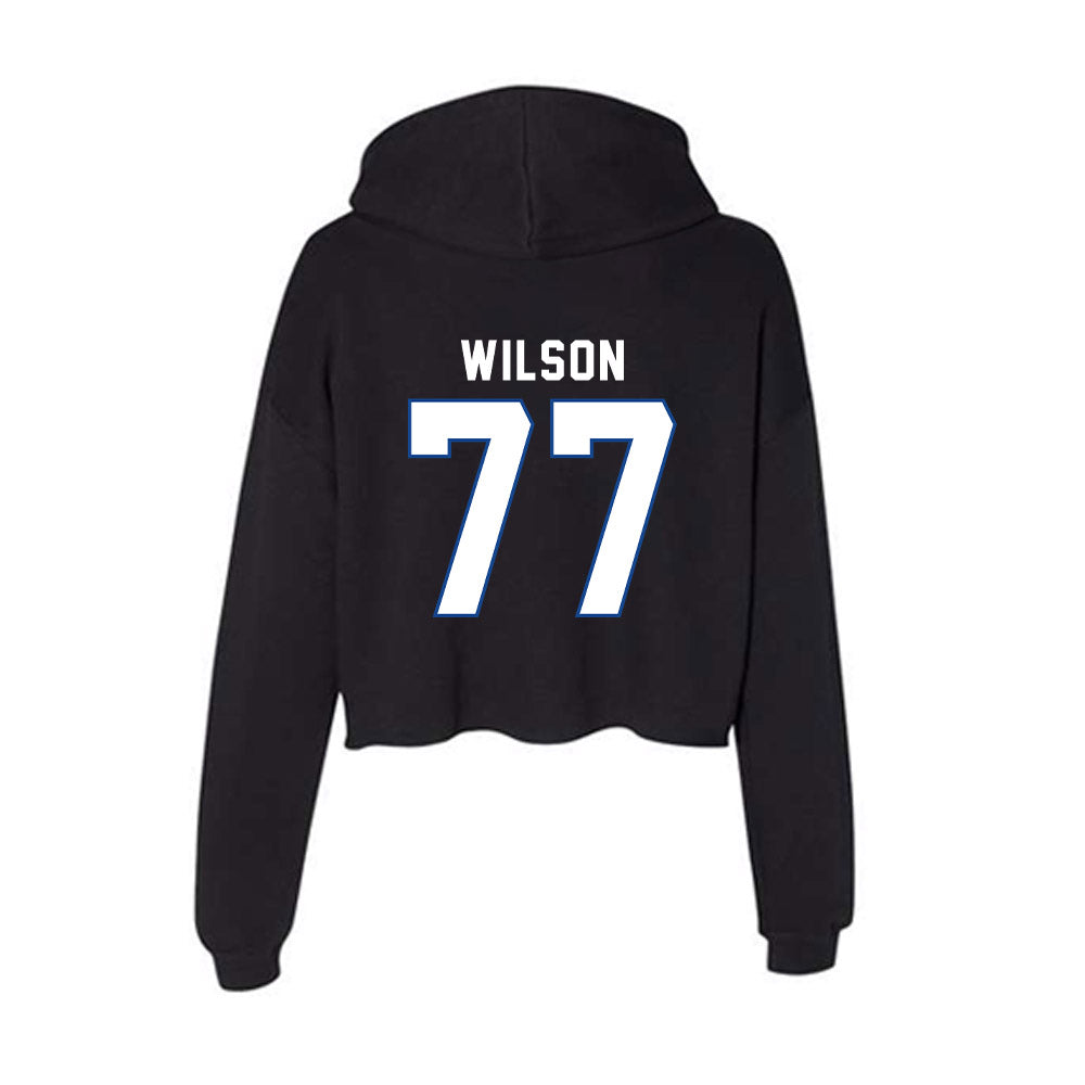 Grand Valley - NCAA Football : JJ Wilson - Women's Crop Fleece Hoodie-1