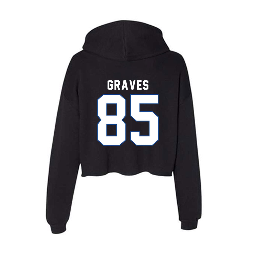 Grand Valley - NCAA Football : Eli Graves - Women's Crop Fleece Hoodie-1