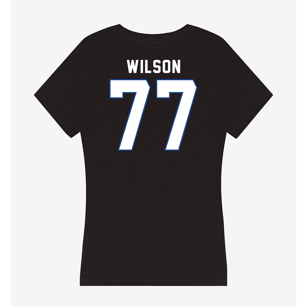 Grand Valley - NCAA Football : JJ Wilson - Women's V-Neck T-Shirt-1