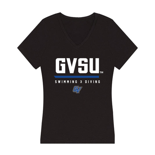 Grand Valley - NCAA Men's Swimming & Diving : Emils Krampe - Women's V-Neck T-Shirt-0