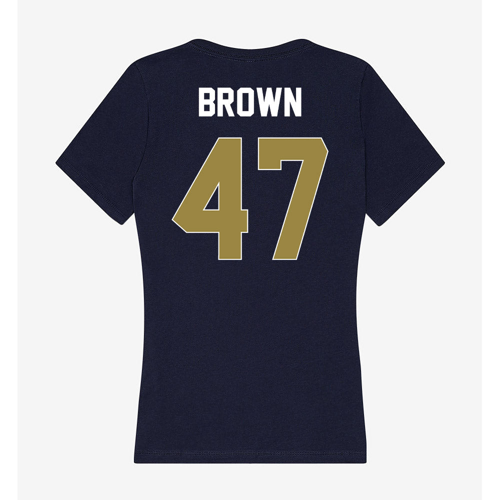 Georgia Southern - NCAA Football : Xavier Brown - Women's V-Neck T-Shirt-1