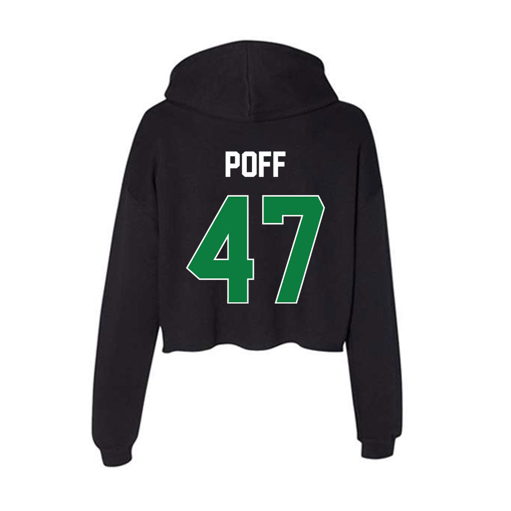 North Texas - NCAA Football : Jacob Poff - Women's Crop Fleece Hoodie-1