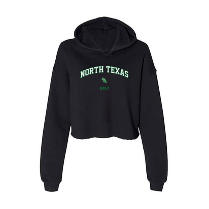 North Texas - NCAA Men's Golf : Alex Huang - Women's Crop Fleece Hoodie-0