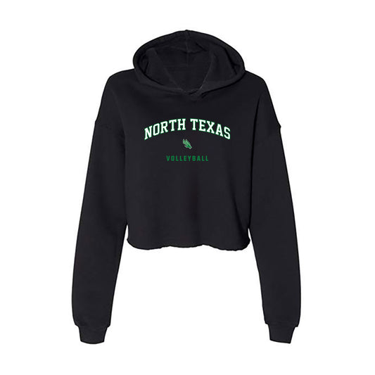 North Texas - NCAA Women's Volleyball : Madi Smith - Women's Crop Fleece Hooded Sweatshirt-0