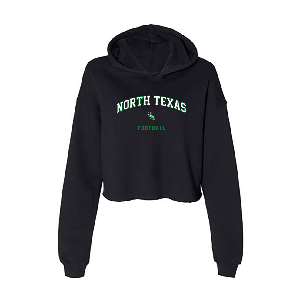 North Texas - NCAA Football : Curlee Thomas - Women's Crop Fleece Hooded Sweatshirt-0