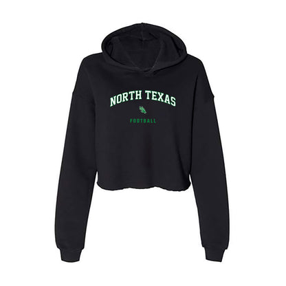 North Texas - NCAA Football : Curlee Thomas - Women's Crop Fleece Hooded Sweatshirt-0
