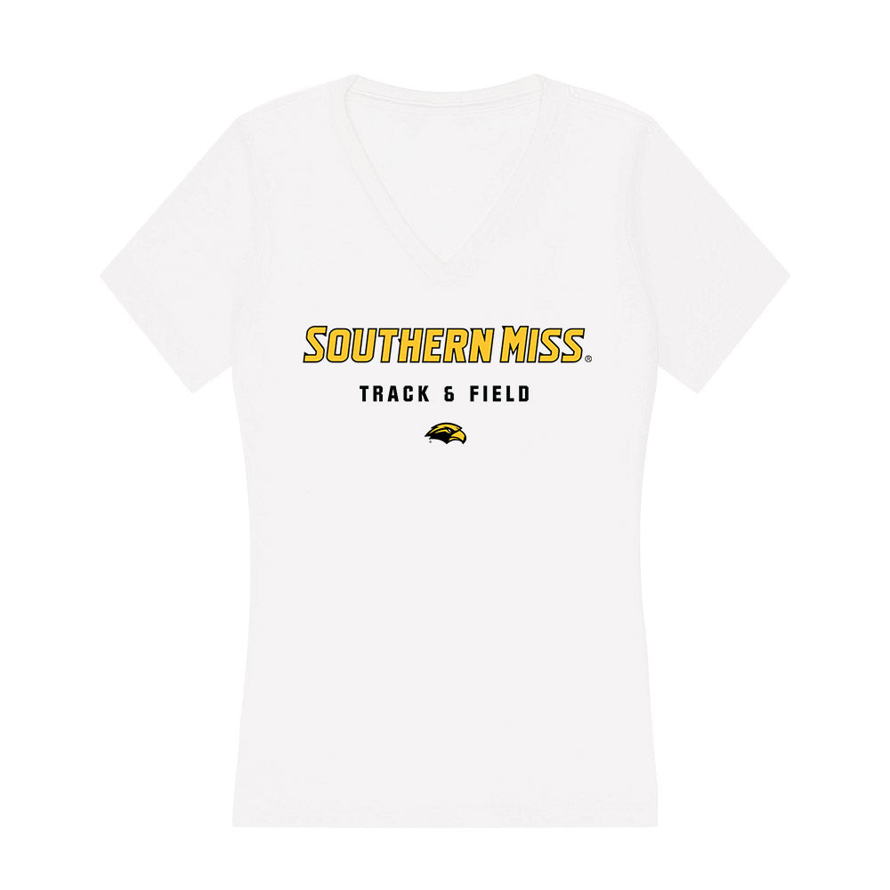 Southern Miss - NCAA Women's Track & Field : Joidon Boddie - Women's V-Neck T-Shirt-0