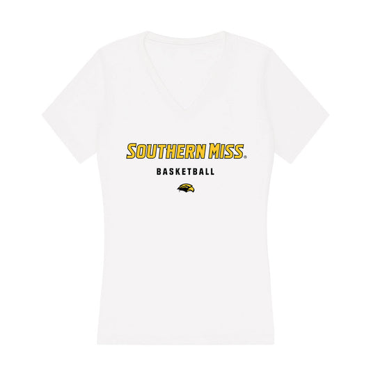 Southern Miss - NCAA Men's Basketball : Brewer Carruth - Women's V-Neck T-Shirt-0
