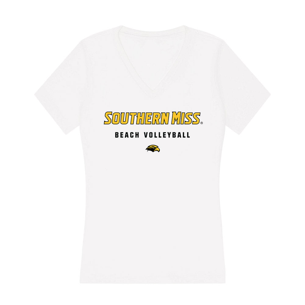 Southern Miss - NCAA Beach Volleyball : Ryann Thomas - Women's V-Neck T-Shirt-0
