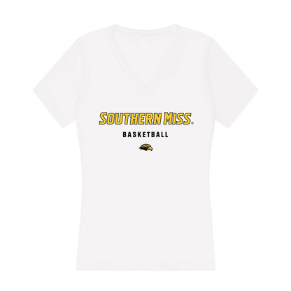 Southern Miss - NCAA Women's Basketball : Je'Mya Evans - Women's V-Neck T-Shirt-0