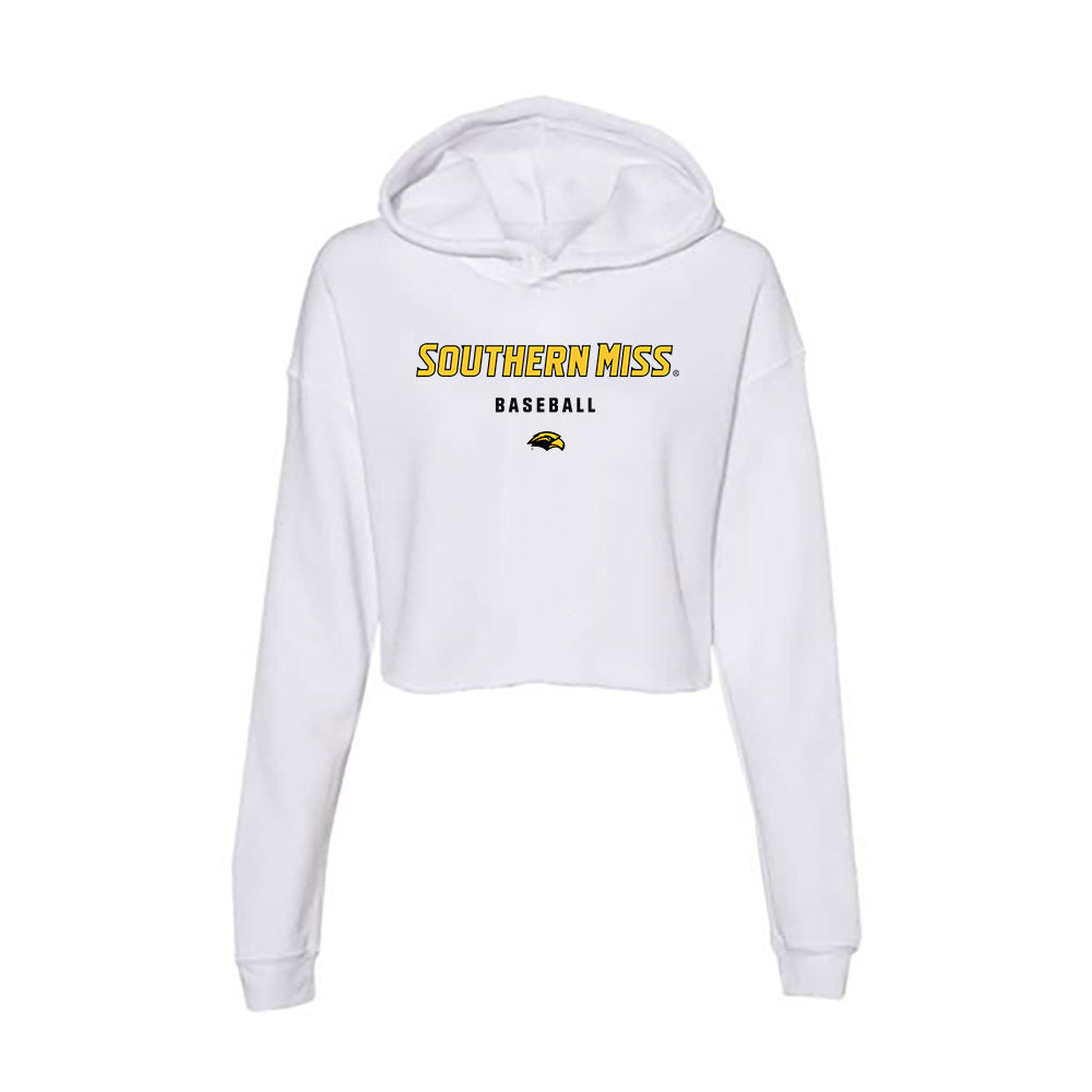 Southern Miss - NCAA Baseball : Cade Baker - Women's Crop Fleece Hoodie-0