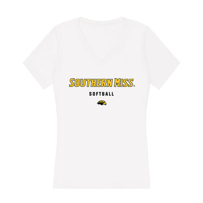 Southern Miss - NCAA Softball : Nealy McManus - Women's V-Neck T-Shirt-0