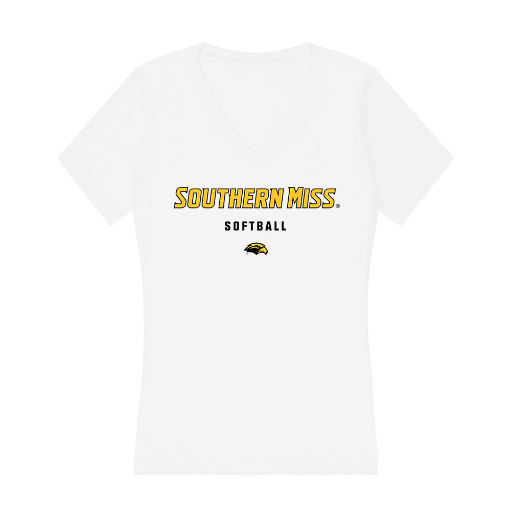 Southern Miss - NCAA Softball : Halle Bennett - Women's V-Neck T-Shirt-0