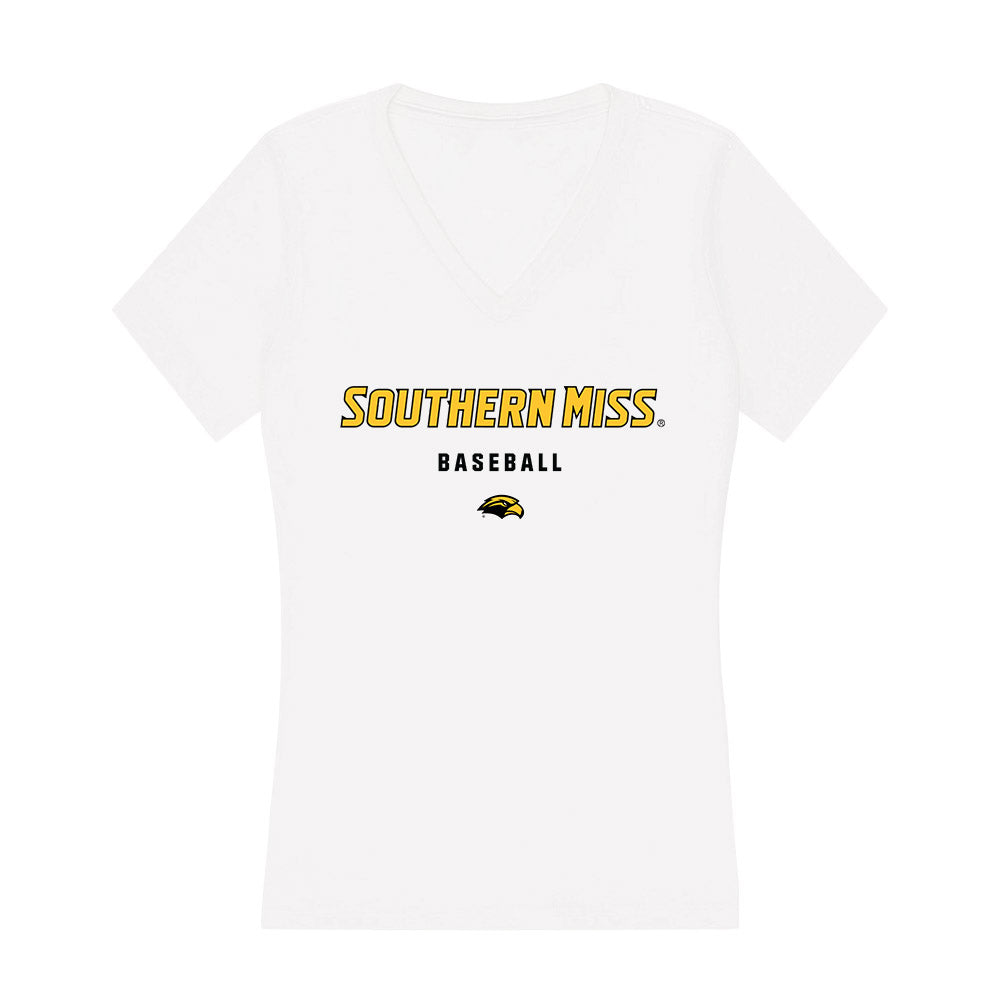 Southern Miss - NCAA Baseball : Davis Gillespie - Women's V-Neck T-Shirt-0