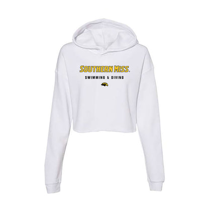 Southern Miss - NCAA Women's Swimming & Diving : Rae'Shaundra Johnson - Women's Crop Fleece Hoodie-0