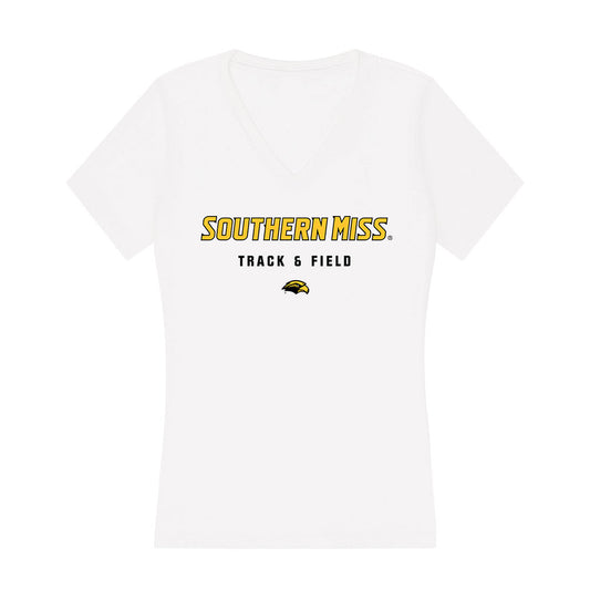 Southern Miss - NCAA Women's Track & Field : Corinne Croy - Women's V-Neck T-Shirt-0
