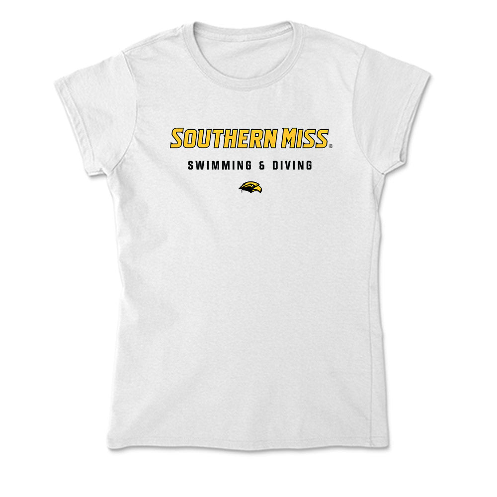 Southern Miss - NCAA Women's Swimming & Diving : Rae'Shaundra Johnson - Soft Style Women’s T-Shirt-0