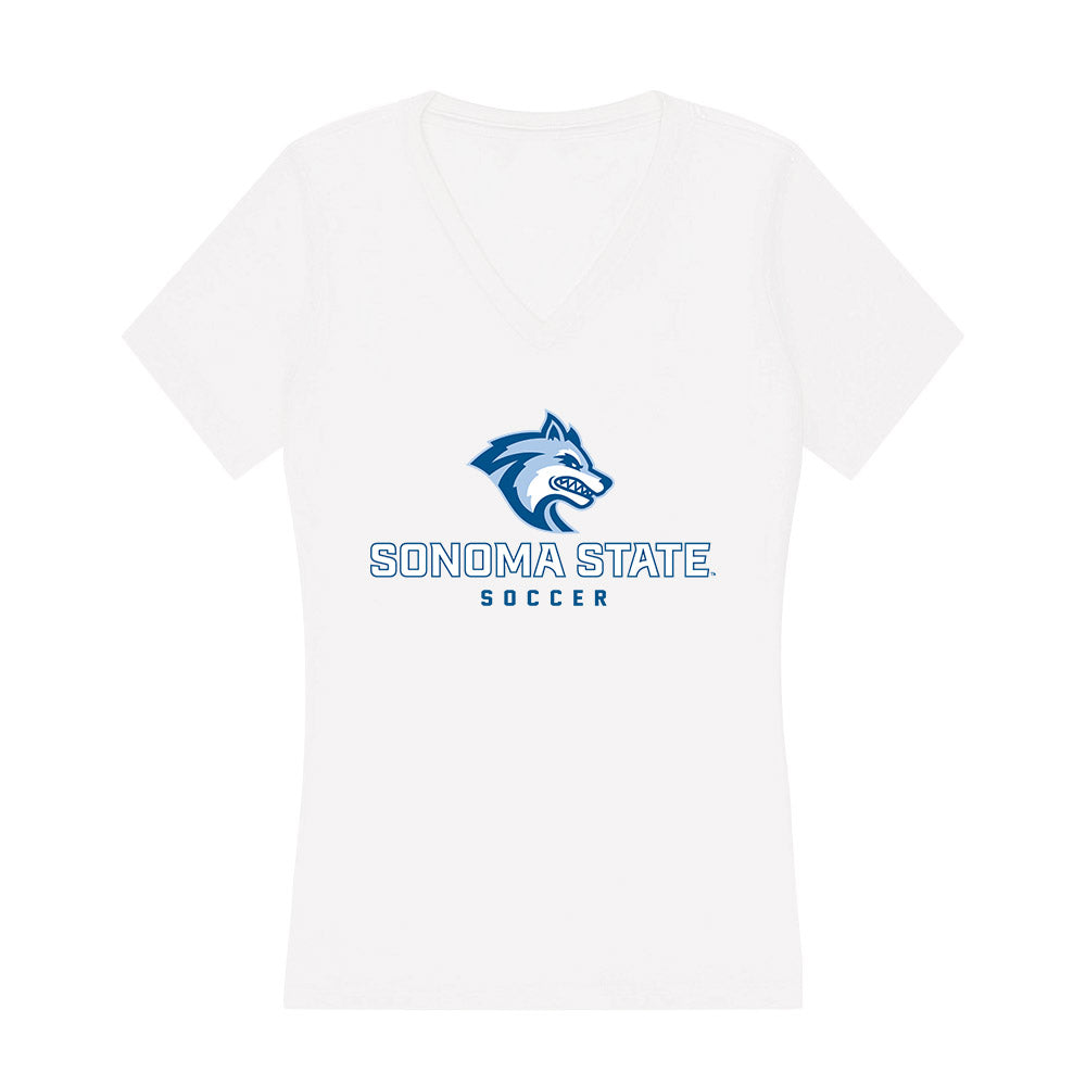 SSU - NCAA Men's Soccer : Christopher De Leon - Women's V-Neck T-Shirt-0