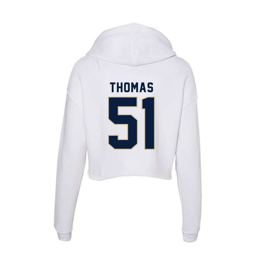 Akron - NCAA Football : DQ Thomas - Women's Crop Fleece Hoodie-1