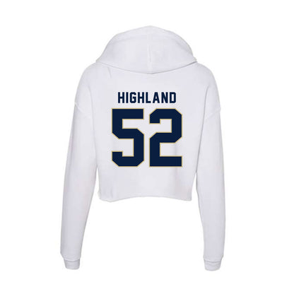 Akron - NCAA Football : Vaughn Highland - Women's Crop Fleece Hooded Sweatshirt-1