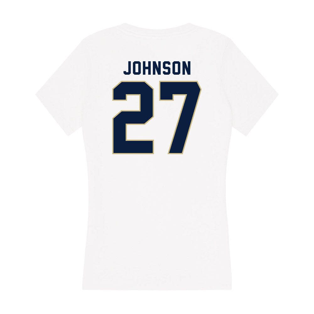 Akron - NCAA Football : Keyveon Johnson - Women's V-Neck T-Shirt-1
