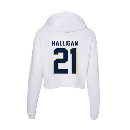 Akron - NCAA Men's Basketball : Zachary Halligan - Women's Crop Fleece Hoodie-1