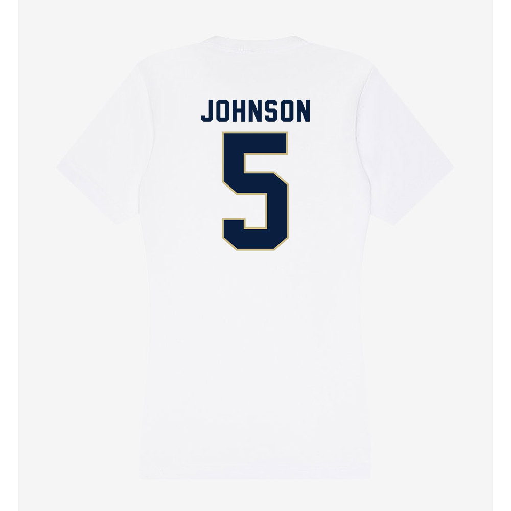Akron - NCAA Women's Basketball : Natalie Johnson - Women's V-Neck T-Shirt-1