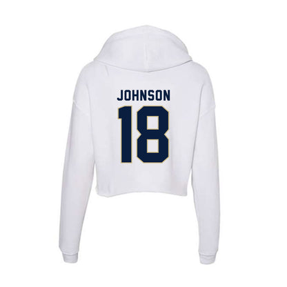 Akron - NCAA Football : DiMarco Johnson - Women's Crop Fleece Hoodie-1