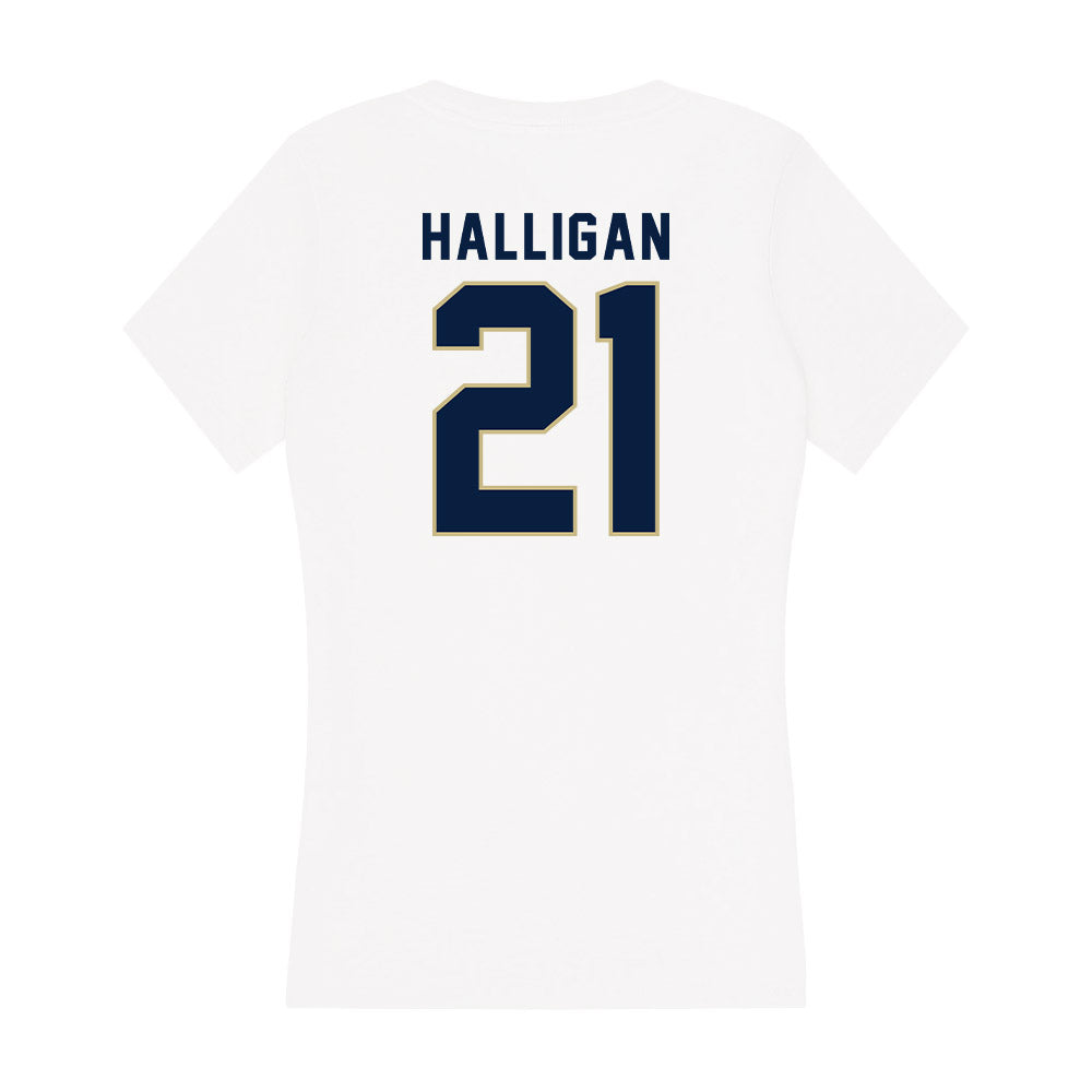 Akron - NCAA Men's Basketball : Zachary Halligan - Women's V-Neck T-Shirt-1