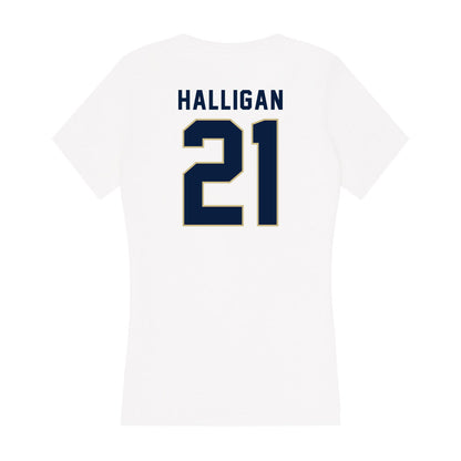 Akron - NCAA Men's Basketball : Zachary Halligan - Women's V-Neck T-Shirt-1