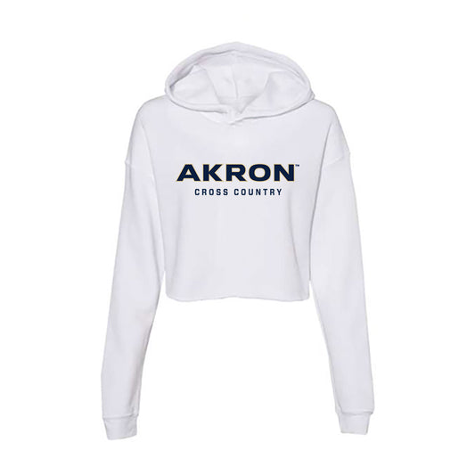 Akron - NCAA Men's Cross Country : Malik Hogan - Women's Crop Fleece Hooded Sweatshirt-0