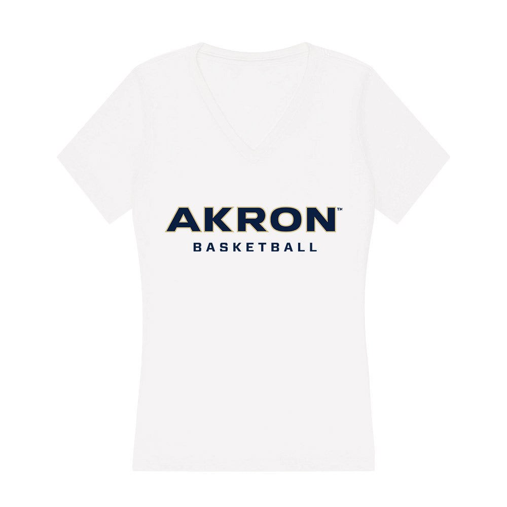 Akron - NCAA Men's Basketball : Colin White - Women's V-Neck T-Shirt-0