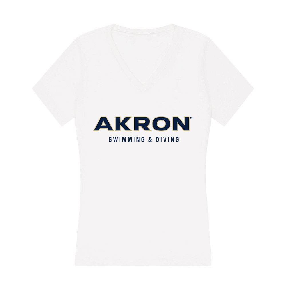 Akron - NCAA Women's Swimming & Diving : Ava Withey - Women's V-Neck T-Shirt-0
