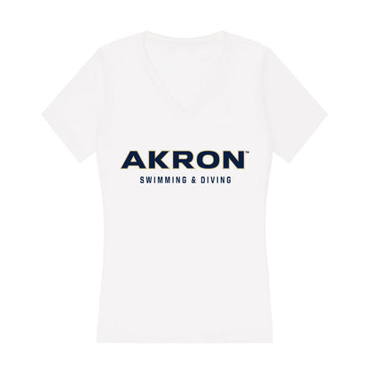 Akron - NCAA Women's Swimming & Diving : Nina Shulik - Women's V-Neck T-Shirt-0