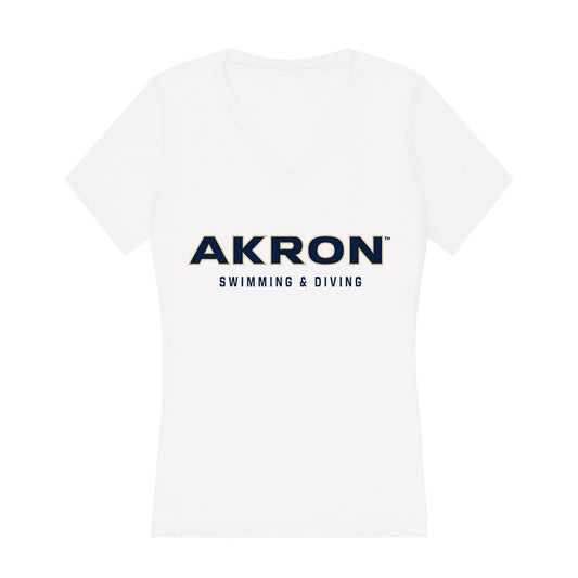 Akron - NCAA Women's Swimming & Diving : Nina Shulik - Women's V-Neck T-Shirt-0
