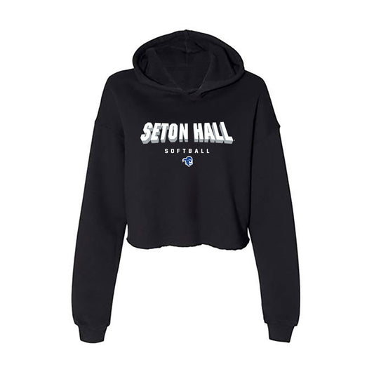 Seton Hall - NCAA Softball : Tiffany Melendez - Women's Crop Fleece Hooded Sweatshirt-0