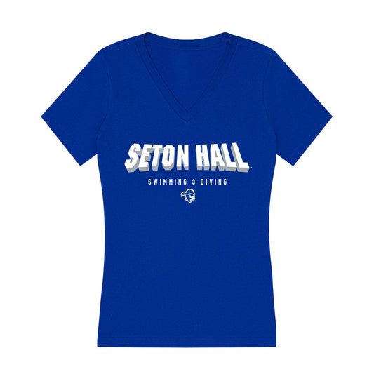 Seton Hall - NCAA Women's Swimming & Diving : Amy Kugelman - Women's V-Neck T-Shirt-0