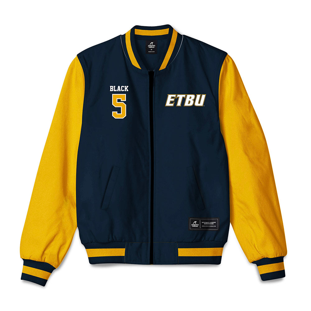 ETBU - NCAA Acrobatics & Tumbling : Rhiunce Black - Bomber Jacket-0