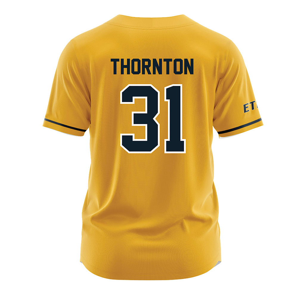 ETBU - NCAA Baseball : Isaac Thornton - Gold Jersey-1