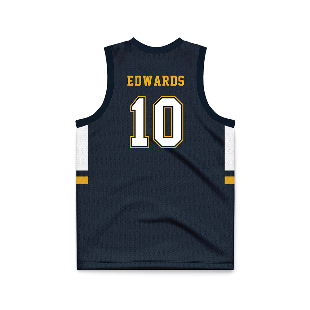 ETBU - NCAA Men's Basketball : Randy Edwards - Navy Basketball Jersey-1