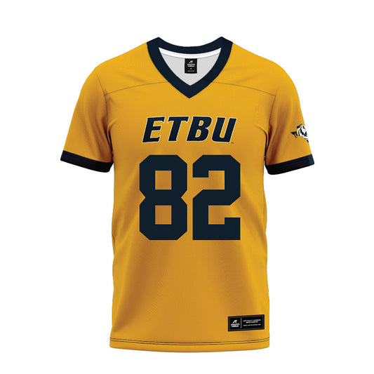 ETBU - NCAA Football : Desmond Drinkard - Gold Premium Football Jersey-0