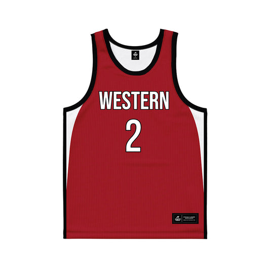 Western - NCAA Women's Basketball : Micah Wicks - Crimson Maroon Basketball Jersey-0